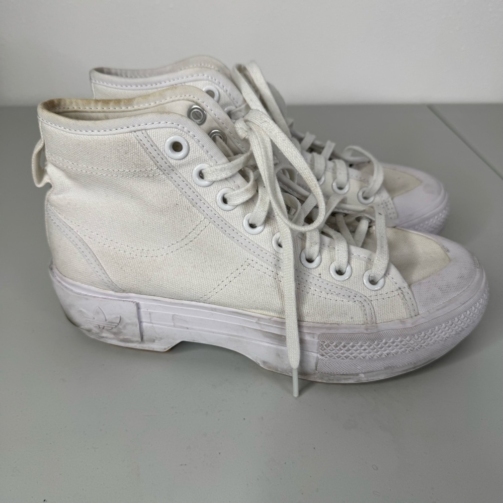 Adidas Originals Nizza‎ Trek White High Top Sneakers Size 6.5